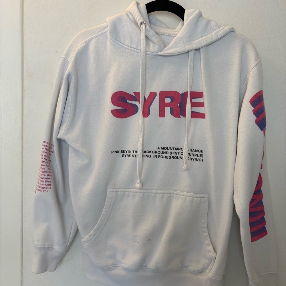 White and Pink Men's Hoodie